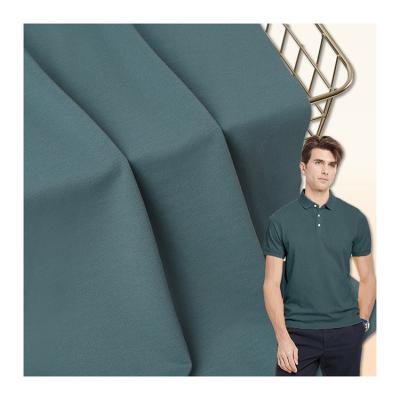 China Foshan Textile Factory Mens Polo Material Polyester Cotton Pique Fabric Breathable Wholesale for sale