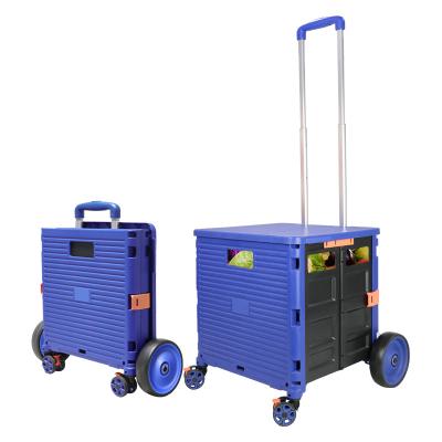 China OEM ODM Folding Hand Push Trolley Hand Cart Crate Easy Service Durable Trolley Trolley Foldable Shopping Trolley for sale