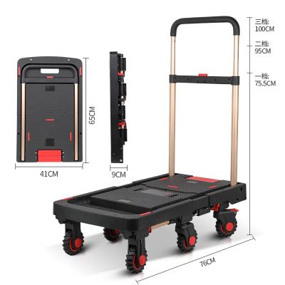 China Factory Warehouse Folding Platform Trolley Collapsible Folding Hand Push Carts And Carts for sale