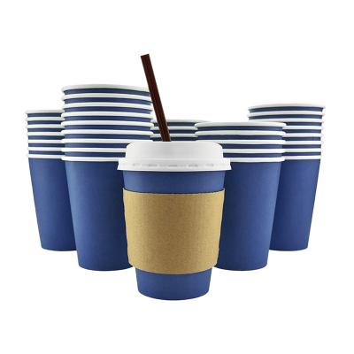 China Offset /flexo/uv printing corrugated coffee paper cup customized hot glass sleeve for 12oz 16oz for sale