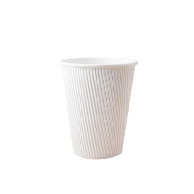 China Disposable Hot Disposable Custom Printed Ripple Wall Coffee Paper Cups Tea Cup For DRINK for sale