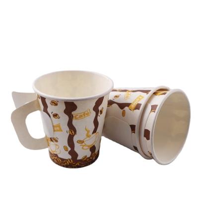 China Customized Disposable Disposable Paper Coffee Cup Take Away Hot Drink Paper Cup With Handle for sale