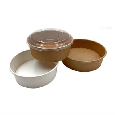 China Non Spill 150mm 165mm PET PP Lid For Kraft Paper Salad Soup Bowl for sale