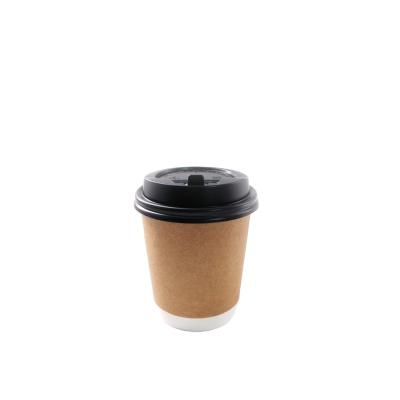 China Factory 4/6/7/8/10/12/16/20oz Disposable Black Beverage Coffee Paper Coffee Cup Lid Plastic Cover for sale