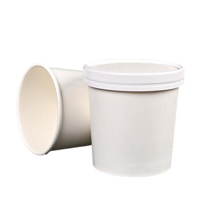 China Disposable Biodegradable Deli Kraft Soup Salad White Paper Bowl for sale