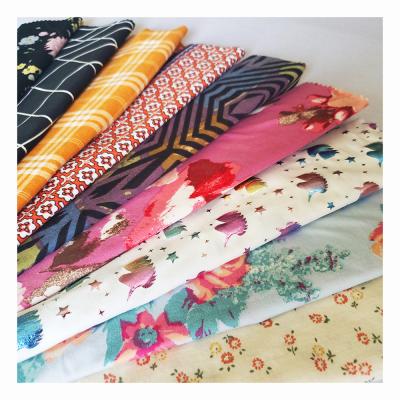 China Anti-odor Poly 100% Polyester Knitted Fabric Fabric Spandex Dress Floral Printed Fabric DTY FDY for sale