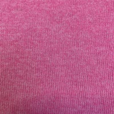 China Anti Pill Custom Pink Hacci Tank Top Knit Blend Polyester Rayon Spandex Blend Fabric For Sweater 230GSM Brushed for sale