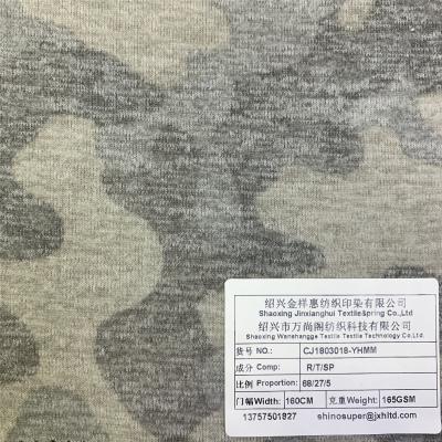 China Anti-Static HOT Viscous Poly Yarn Stretch Spandex Plain Print Knitted Hacci Fabric For Clothes ARMY for sale