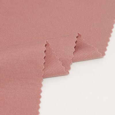 China Pill Pink Color 210gsm Anti Rayon 2x2 Knit Cuff Ribbed Swimwear Fabric Nylon Rayon Fabric Manufacutrer for sale