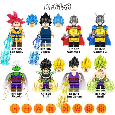 China DBZ Cartoon Anime Series Son Goku Vegeta Gamma Dragon Ball Model Figures Building Block Children Eco-friendly Material Toys KF6158 for sale