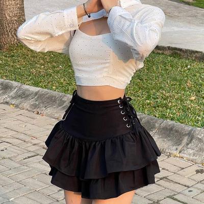 China Sustainable Diablo style side waist strap skirt ins2022 European and American summer girls' new skirt for sale