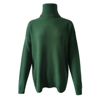 China Other Winter 2022 new European and American foreign trade knitwear Amazon thick line sleeve turtleneck pullover sweater women for sale