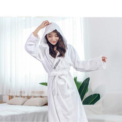 China QUICK DRY Pakistani Custom Hooded Bathrobe Men 100% Cotton And Cut Velvet Women Thick Plus Size Hotel Bathrobe For Star Hotel for sale