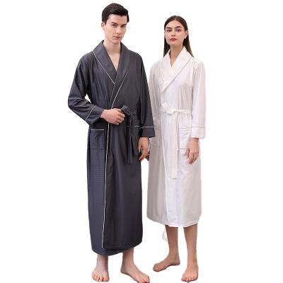 China QUICK DRY cheap hotel waffle luxury bathrobe plus size printed cotton polyester lightweight bathrobe for sale