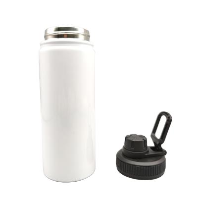 China Stocked White 18 Oz Sublimation Stainless Steel Sports Bottle Heat Press Water Bottle With Spout Lid for sale