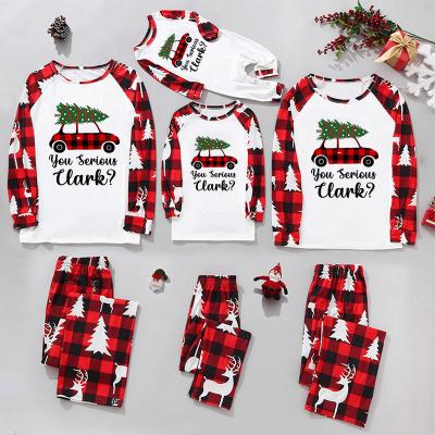 China Personalized Print Sublimation Christmas Blank Pajamas, Printed Long Top And Plaid Pants Loungewear, Blank Sleeve Pajamas For Sublimation for sale