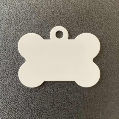 China Factory Price Customized Blank Metal Bone Shape Large 3g Sublimation Blank Dog Tags With Nickel White Color for sale