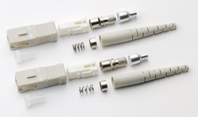 China Customized Beige SC Fiber Optic Connector PVC Material With Low Insertion Loss for sale