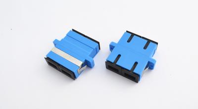 China SC/UPC blue plastic duplex single-mode optical fiber adapter for FTTH for sale