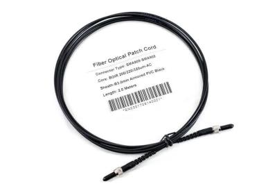 China Black Color Fiber Optic Patch Cord High Temperature Stability For Telecommunication Network for sale