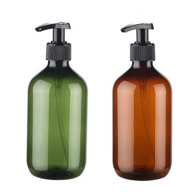 China Personal Care 250ml 300ml 500ml Plastic Round Gel Empty Shampoo Bottle Luxury PET Shower Pump Bottle Shampoo Packaging Boston for sale