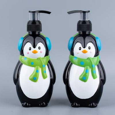 China Personal Care 310ml Cute Penguin Animal Type Cartoon Lotion Pump Kids Doll Bottle Shampoo Bottle With Pump Spray for sale