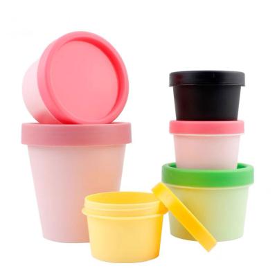 China Fashion Style PP Colored Custom Plastic Pink Label Skin Care Food Storage 100ml 150ml 200ml 250ml 300ml Cosmetic Jars Set Jars For Body Scrub for sale