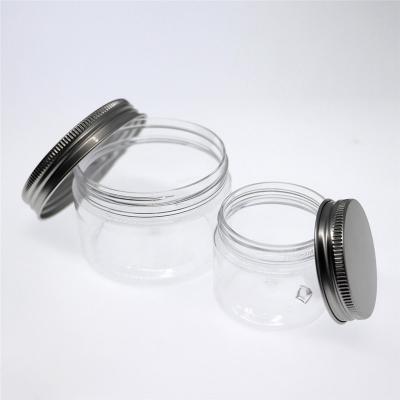 China Plastic Cosmetic 50ml 100ml 150ml 200ml PET Powder Jars Mini Empty Skin Care Cream Eye Cream Container Food Material For Cosmetic Scrubs for sale