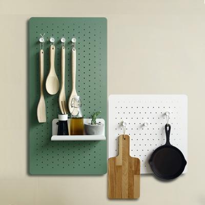 China Wall Mounted Metal Minimalist Pegboard Kitchen Shelf Mount Decoration Hanging Floating Shelves for sale