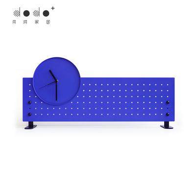 China Floating Metal Wall Shelves Blue Wall Mounted Metal Pegboard for sale