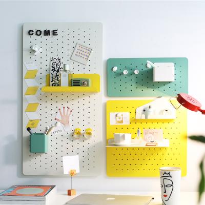 China Sustainable Hanging Panels Wall Rack Shelve Tool Storage Organizer Metal Holder Pegboard for sale