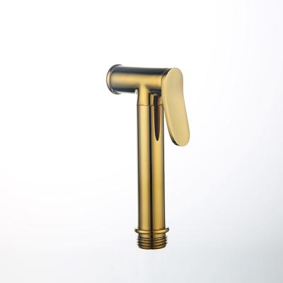 China Modern All Cooper Shinning Gold Whole Brass Shattaf Bidet Sprayer Handheld Diaper Sprayer for sale