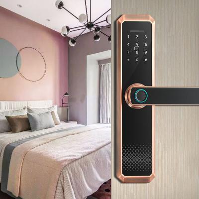 China Electronic Electric Biometric Fingerprint Hotel APP Hotel Fingerprint Door Lock Tuya Smart Door Lock for sale