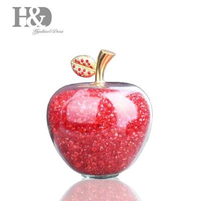 China China H&D Single Sheet Crystal Full Of Diamond Cut Apple Crystal Full Of Diamond Cut Apple Paperweight Apple Figurines Home Office Decor Gift for sale