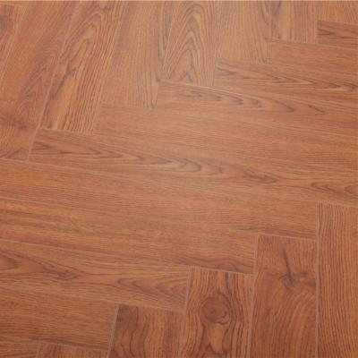 China Cheap And High Quality Water Resistant 12mm Multi Colors Chevron Outdoor Herringbone Wood Laminate Flooring for sale