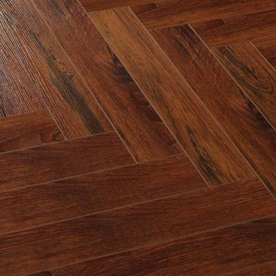 China Water Resistant Excellent Quality 12mm Fire Resistant Herringbone Wood Laminate Flooring for sale