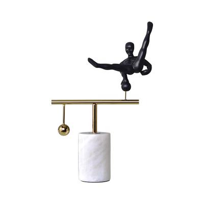 China Other Nordic Simple Modern Gymnastics Figure Ornaments Horizontal Bar Sports Resin With Marble Decorations For Gym Home Decoration for sale