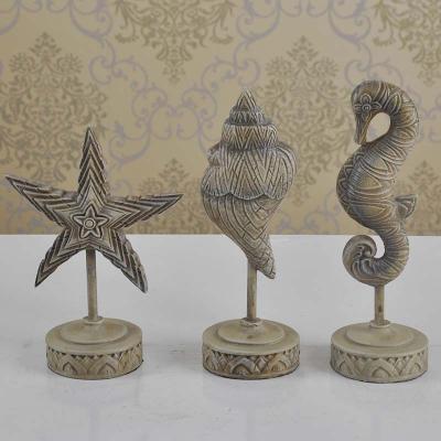 China Mediterranean China Style Seahorse, Starfish and Conch Ornaments Resin Crafts for Home Decor Gifts Home Accessories for sale