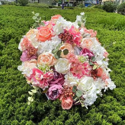 China Customized Colorful Umbrella Floral Bridal Wedding Luxury Faux Flower Umbrella Artificial Flower Decoration X34 for sale