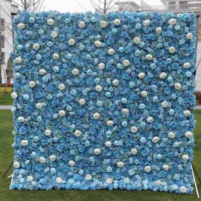 China Eternal wall decoration qq50 new arrival artificial flower wall blue and flower decorative white to wedding home decor for sale