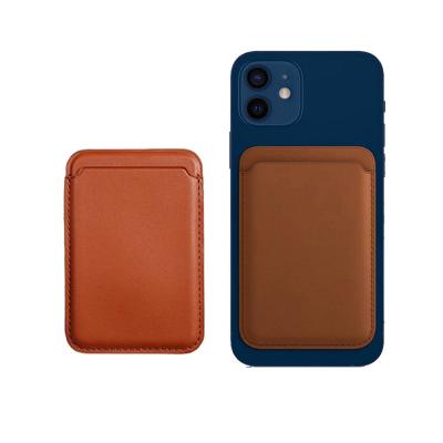 China Convenient Credit Card Holder RFID Blocking MagSafe Magnetic Card ID Leather Case For iPhone 12/13 Cell Phone Bags for sale