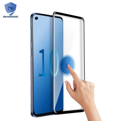 China Anti-fingerprint Anti-scratch Explosion-proof Film For Samsung s10+ 2019 Wholesale Fingerprint Lock Tempered Glass Screen Protector For Samsung S10/S10 Plus High Edge 9H Clear Curved Glass for sale