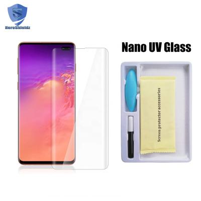 China Anti-fingerprint Anti-scratch Explosion-proof film For Samsung s10 For Samsung S10/S10 plus S10/S10+ Screen Glass Protector Full Nano UV Liquid Glue Fingerprints To Open Glass UV for sale