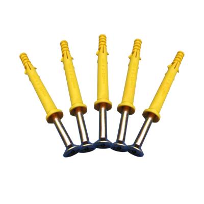 China Steel Manufacturers Wholesale Yellow Plastic Expansion Socket Expansion Bolt Nylon Screw In Type for sale