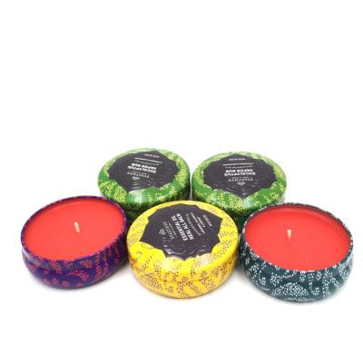 China Recycled Materials A Variety Of Colors From Retro Candle Tin Box Packaging Fashion for sale