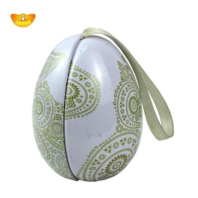 China Materials Factory Direct Recycled Easter Egg Tin Egg-Size Egg Tin For Packaging Chocolate Tin Box for sale