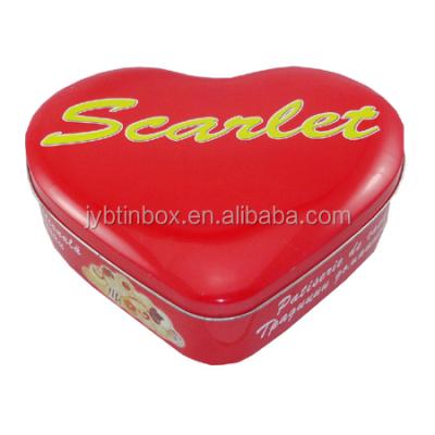 China Hot Selling Red Heart Shaped Cookie Candy Or Chocolate Tin Boxes For Festival Gift for sale