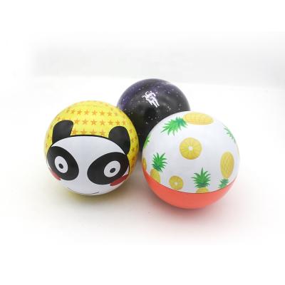 China Recycled materials three spherical tin cans with different designs for sale