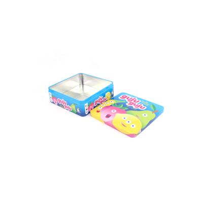 China Wholesale Recycled Materials Factory CMYK Printing Cookie Candy Square Package Tin Box for sale