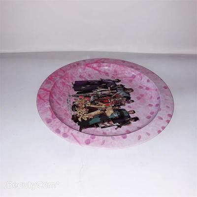 China Metal Small Tin Tray And Round Tin Tray Cute For Decoration for sale